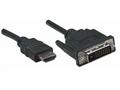 Manhattan kabel HDMI na DVI-D, Dual Link, 1m, čern