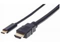 Manhattan kabel USB-C na HDMI, 2m, černá
