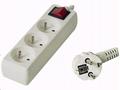 Prodlužovací přívod 230V, 2m, 3 zásuvky + vypínač