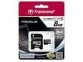 TRANSCEND MicroSDHC karta 8GB Class 10 + adaptér