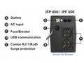 Fortron UPS FSP iFP 600, 600 VA, 360W, LCD, line i