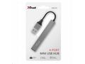 TRUST rozbočovač HALYX, Aluminium 4-Port Mini USB 