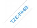 TZE-FA4, bílá, modrá, 18 mm, zažehlovací páska