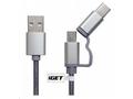iGET G2V1 - USB kabel Micro USB, USB - C dlouhý pr