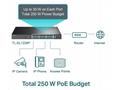 TP-LINK switch 26-Port 10, 100Mbps PoE+, 24x 10, 1