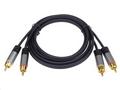 PremiumCord HQ stínený kabel 2x CINCH-2x CINCH M, 