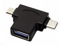 PremiumCord Adaptér USB-A na USB-C + micro USB-B