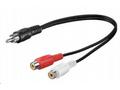 PremiumCord Kabel 1x CINCH male - 2x CINCH female 