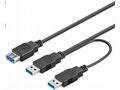 PremiumCord USB Y kabel A, Male + A, Male + A, Fem