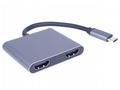 PremiumCord MST adapter USB-C na 2x HDMI, USB3.0, 
