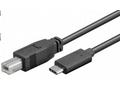 PremiumCord USB-C, male - USB 2.0 B, male, černý,1