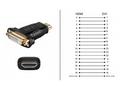 PremiumCord Adaptér HDMI A - DVI-D M, F, pozlacené