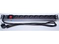 PremiumCord Panel napájecí 1U do 19" racku, 8x230V