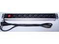 PremiumCord 19" PDU, 1.5U, 8x230V, 2m kabel Euro, 