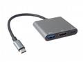 PremiumCord Adaptér USB-C na HDMI + USB3.0 + PD, r