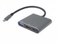 PremiumCord Adaptér USB-C na HDMI + USB3.0 + PD, r