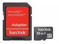 Sandisk, micro SDHC, 32GB, Class 4, + Adaptér, Čer