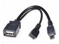 PremiumCord USB redukce kabel USB A, female+Micro 