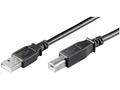 PremiumCord Kabel USB 2.0, A-B, 2m barva černá