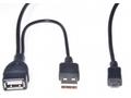 PremiumCord USB redukce kabel USB A, female+USB A,