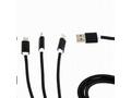 GEMBIRD USB 3-in-1 charging cable, black, 1 m