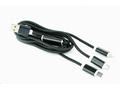 GEMBIRD USB 3-in-1 charging cable, black, 1 m