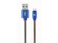 Gembird oplétaný denim USB-A, USB-C kabel 1m