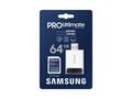 SAMSUNG PRO Ultimate SDXC 64GB + USB Adaptér, CL10