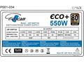 EUROCASE zdroj Eco+ 550W, 80+BRONZE, 12cm fan, PFC