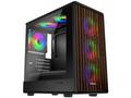 EVOLVEO Panthera, mATX, 6x ARGB 120, dřevo+sklo