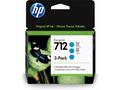 HP 712 Ink. náplň azurová, trojbalení, 3ED77A