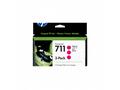 HP 711 Magenta DJ Ink Cart, 29 ml, 3-pack, CZ135A