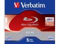 VERBATIM BD-RE(5-pack)Blu-Ray, Jewel, 2x, 25GB