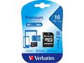 VERBATIM MicroSDHC karta 16GB Premium, U1 + SD ada