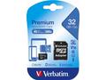 VERBATIM MicroSDHC karta 32GB Premium, U1 + SD ada