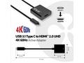 Club3D Adaptér aktivní USB 3.1 typ C na HDMI 2.0 U