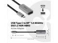Club3D Adaptér aktivní USB-C na DisplayPort 1.4, 8