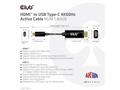 Club3D aktivní kabel HDMI na USB-C, 4K60Hz, 1.8m, 