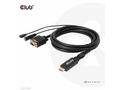 Club3D kabel HDMI na VGA, M, M, 28AWG, 2m