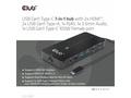 Club3D hub USB-C, 7-in-1 hub s 2x HDMI, 2x USB Gen