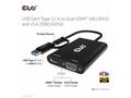 Club3D adaptér USB Gen1 Type-C, -A to Dual HDMI (4