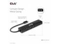 Club3D hub USB-C, 6-in-1 Hub s HDMI 8K30Hz, 2xUSB 