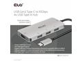 Club3D hub USB-C Gen2 na 10Gbps 4x USB Type-A Hub
