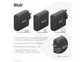 Club3D cestovní nabíječka 100W GAN technologie, 2x