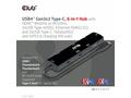 Club3D hub USB Gen3x2 Type-C (USB4), 6-in-1 s HDMI