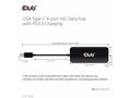 Club3D hub 1xUSB-C na 4xUSB-C, 10Gbps port, PD 3.0