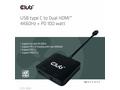 Club3D Video hub MST USB-C na 2xHDMI + USB-C PD 3.