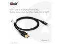 Club3D Kabel USB-C na DisplayPort 2.1, 10K60Hz, DS