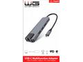 WG - HUB Type-C 4 v1, HDMI + RJ45 + USB3.0, hliník