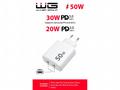 WG - Síťová nabíječka 2x USB-C 50W, 1x USB-C PD 30